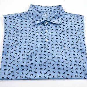 Rhoback The Lab Polo Shirt Men's XXL Blue Short Sleeve Performance Stretch